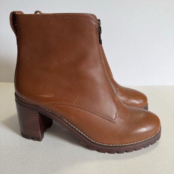 Madewell The Alyce Zip-Front Lugsole Boot in Dried Maple Size 9 - Picture 8 of 10